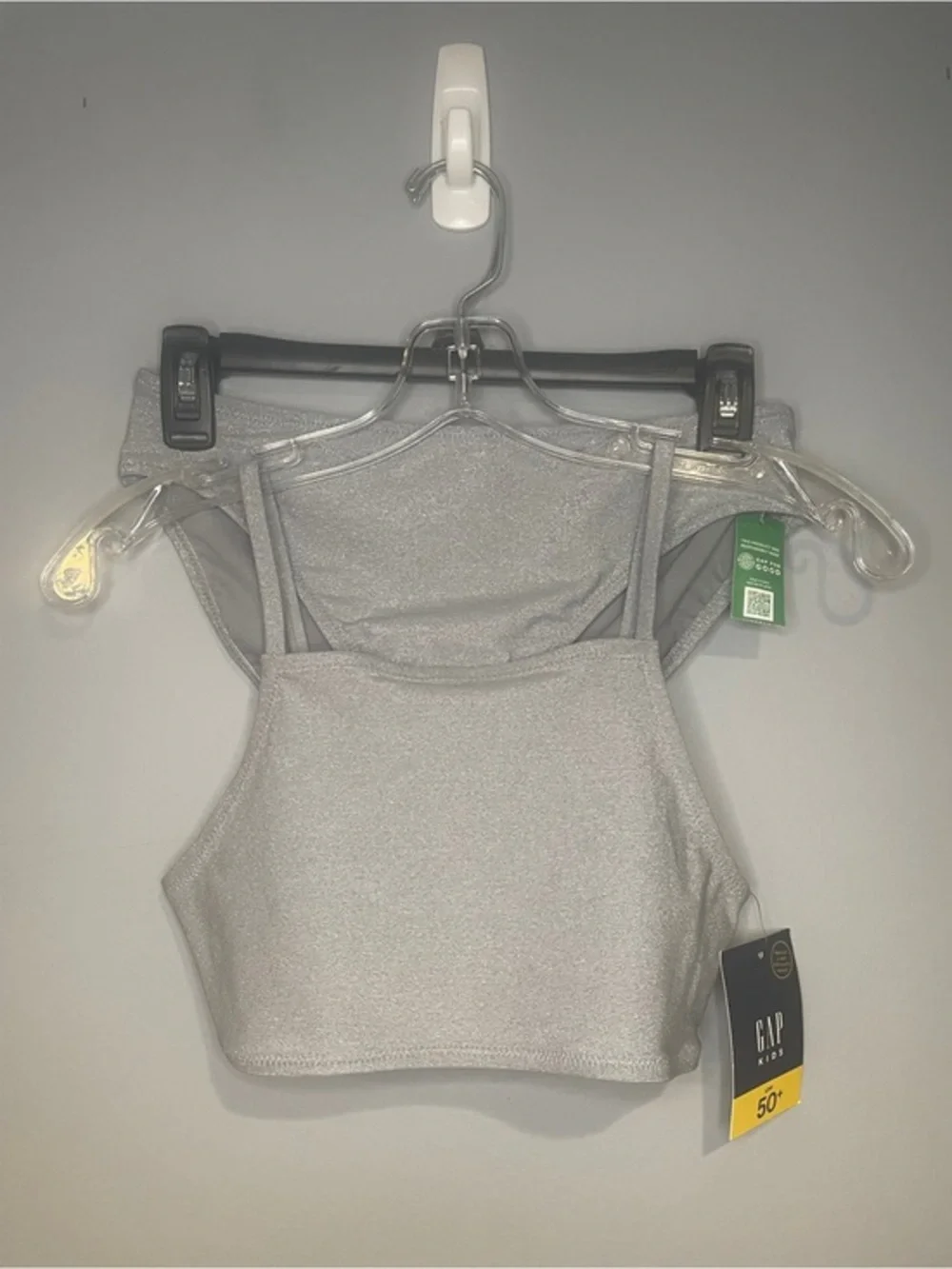 GAP Kids Bikini Swim Two-Piece Set Gray Sparkle Size XXL 14-16